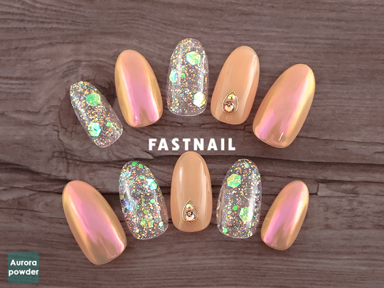 オーロラネイル 冬 ピンク 写真番号 ネイルサロンならfastnail ファストネイル 最新ネイルデザインが豊富