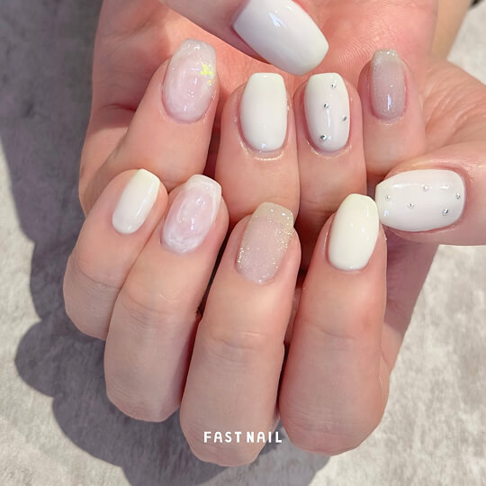 短め～自然な長さの入学式ネイルのデザイン