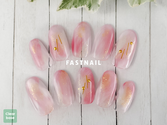 ニュアンスピンクで春らしい可愛さの入学式ネイルのデザイン